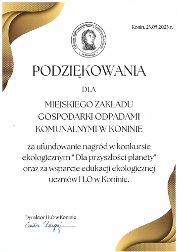 Podziękowania 2023