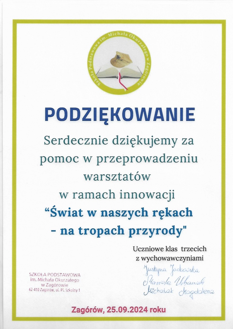 Podziękowania